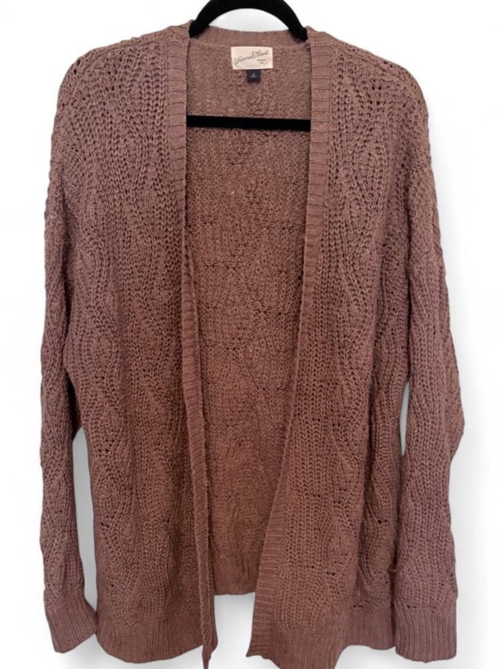 Universal Thread Open-Front Cable Knit Cardigan - Brown